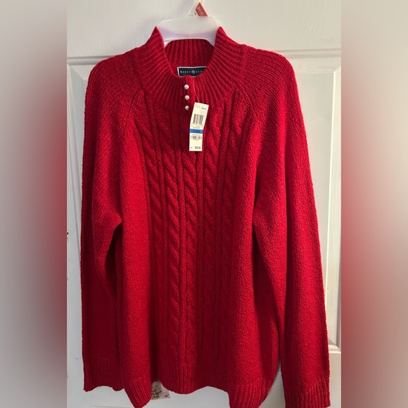 Karen Scott Sweaters - Karen Scott Vibrant Red Crewneck Sweater